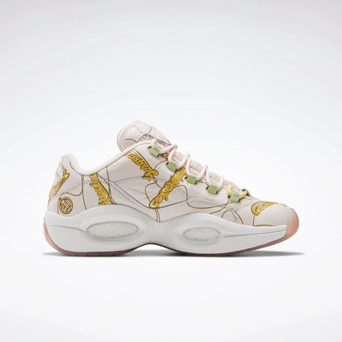 Reebok BBC Question Low Men's Basketball Shoes Pink/White/Yellow | PH340YF