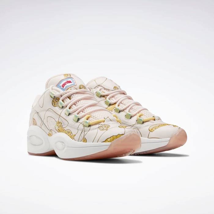 Reebok BBC Question Low Men's Basketball Shoes Pink/White/Yellow | PH340YF