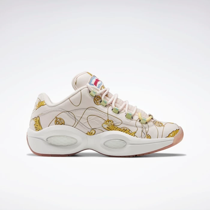 Reebok BBC Question Low Men\'s Basketball Shoes Pink/White/Yellow | PH340YF