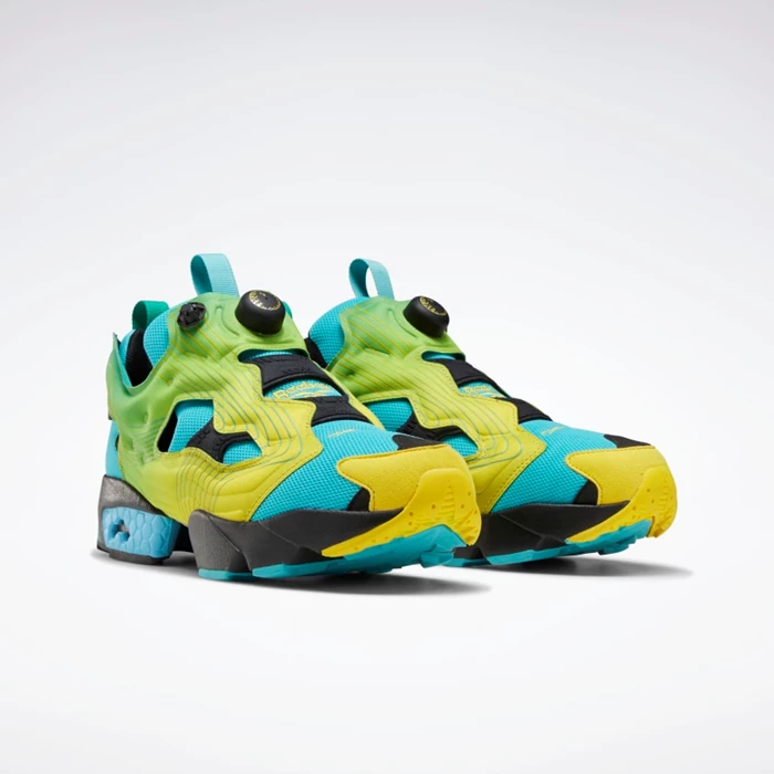 Reebok Chromat Instapump Fury Women's Classics Turquoise/Yellow/Blue | PH692HW