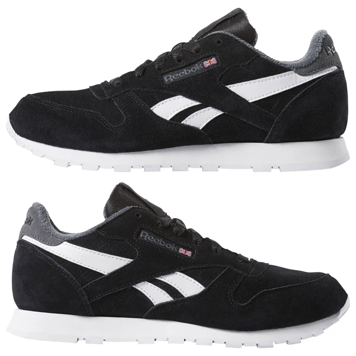 Reebok Classic Leather Kids' Classic Black / Grey | PH647AR