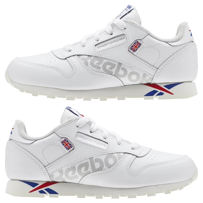 Reebok Classic Leather Kids' Classic White / Red / White | PH690HL