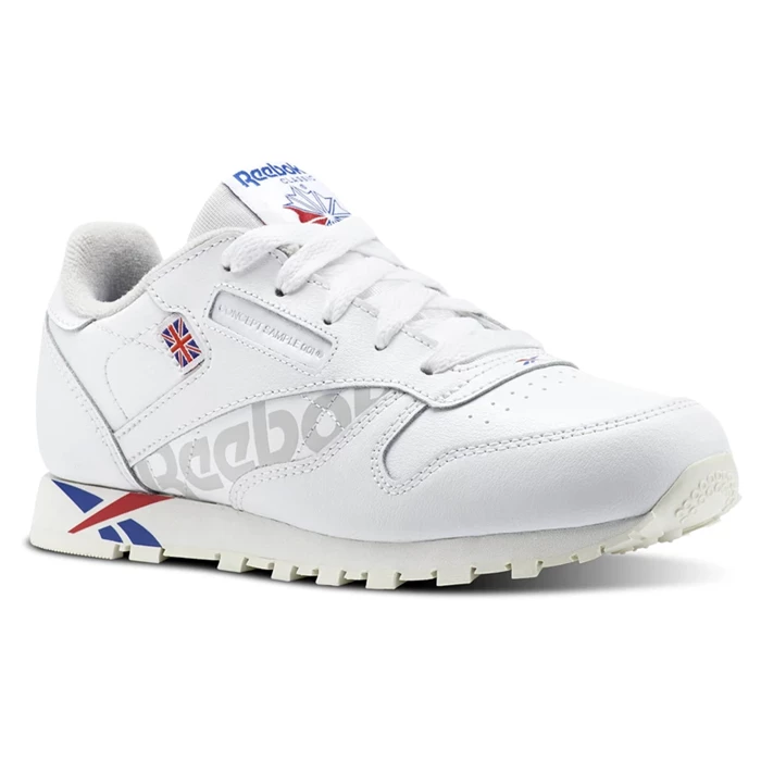 Reebok Classic Leather Kids\' Classic White / Red / White | PH690HL