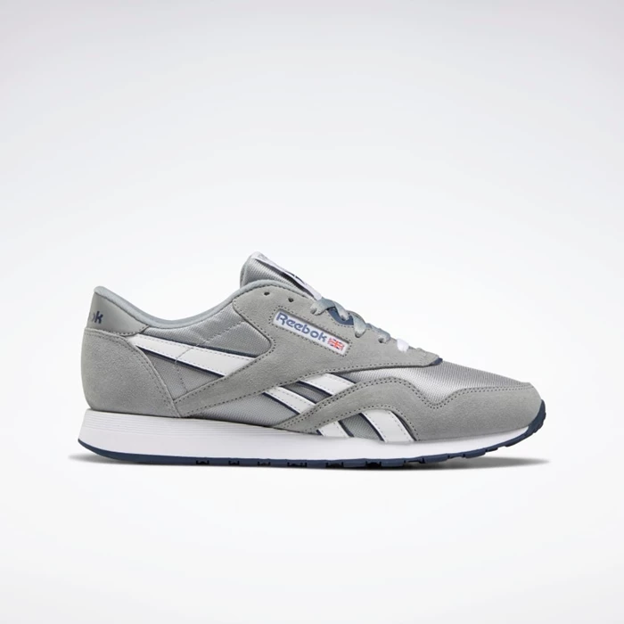 Reebok Classic Nylon Men\'s Classics Platinum/Platinum/Blue | PH735NP