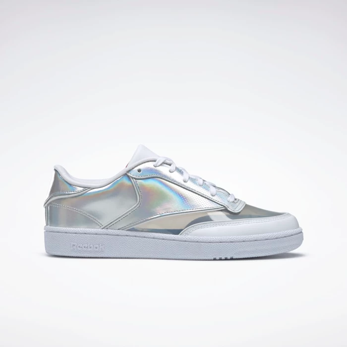 Reebok Club C 85 Women\'s Classics White/Silver Metal/White | PH107FJ