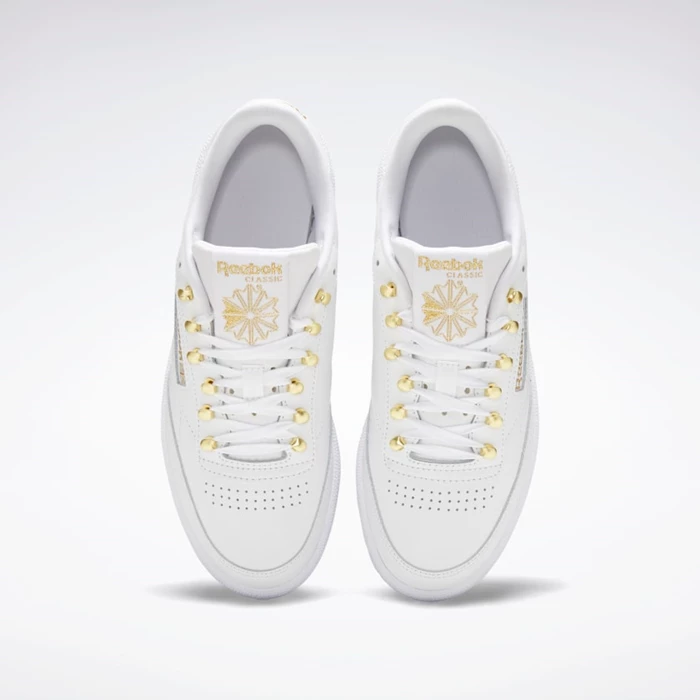 Reebok Club C 85 Women's Classics White/Gold/White | PH157CZ