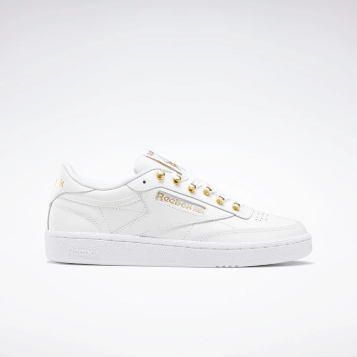 Reebok Club C 85 Women\'s Classics White/Gold/White | PH157CZ