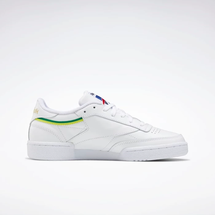 Reebok Club C 85 Women's Classics White/Yellow/White | PH197KH