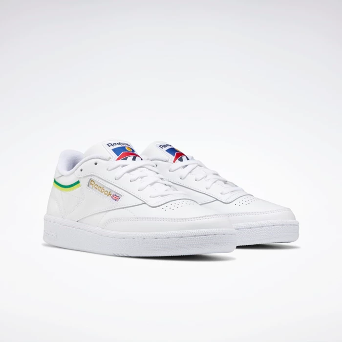 Reebok Club C 85 Women's Classics White/Yellow/White | PH197KH