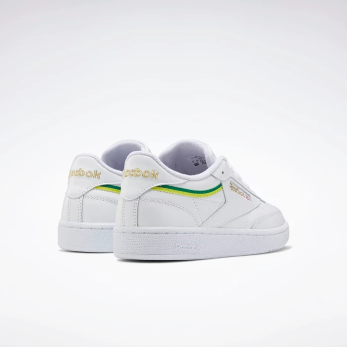 Reebok Club C 85 Women's Classics White/Yellow/White | PH197KH