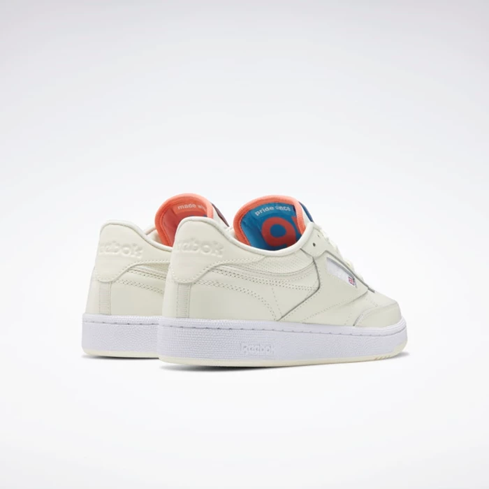 Reebok Club C 85 Women's Classics White/White/Coral | PH796SF