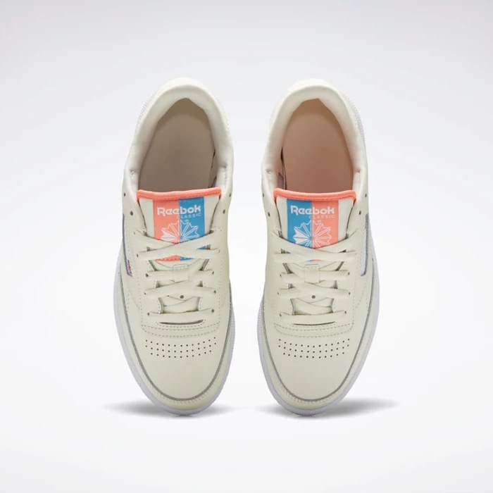 Reebok Club C 85 Women's Classics White/White/Coral | PH796SF