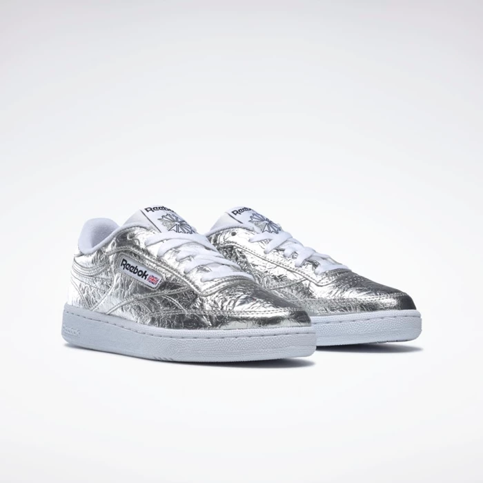 Reebok Club C Revenge Women's Classics Silver Metal/Silver Metal/White | PH283KJ