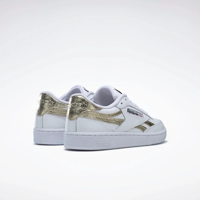 Reebok Club C Revenge Women's Classics White/Gold Metal/White | PH691XZ