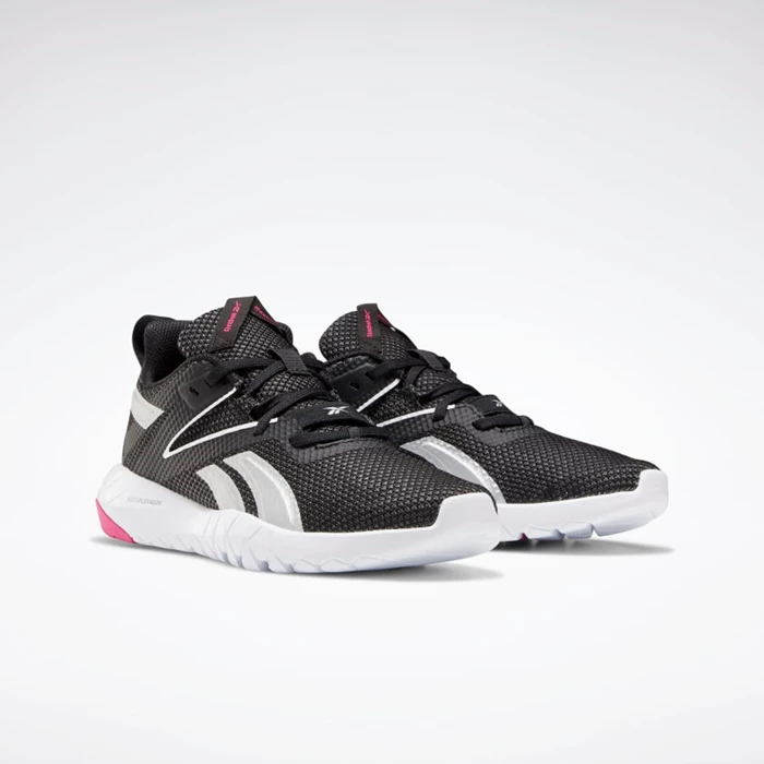 Reebok Mega Flexagon Women's Training Shoes Black/White/Pink | PH372IN