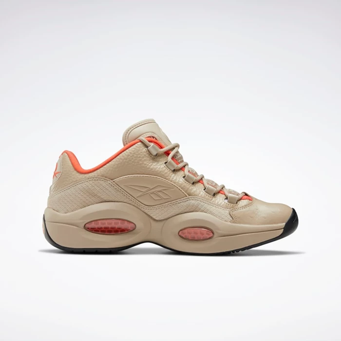 Reebok Question Low Men's Basketball Shoes Beige/Orange/Black | PH721CB