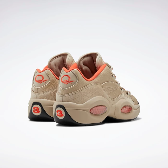 Reebok Question Low Men's Basketball Shoes Beige/Orange/Black | PH721CB