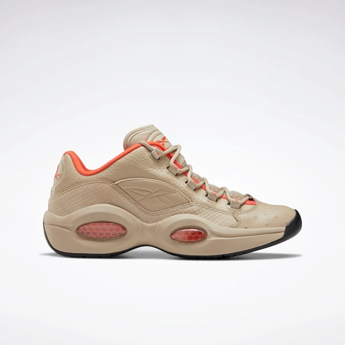 Reebok Question Low Men\'s Basketball Shoes Beige/Orange/Black | PH721CB