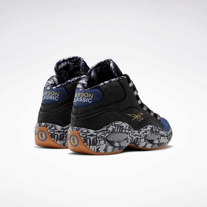 Reebok Question Mid Men's Basketball Shoes Black/Navy/Grey | PH254ZI