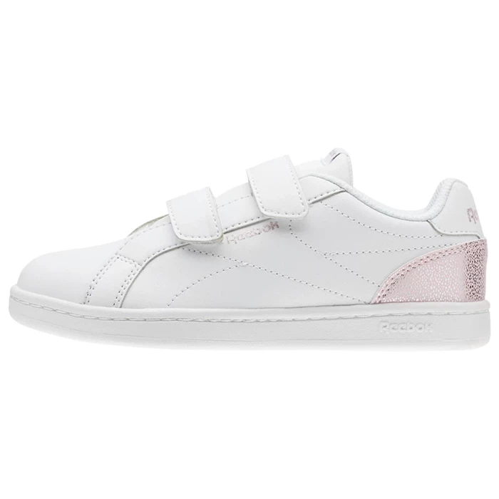 Reebok ROYAL COMP CLN 2V Kids' Sneakers White / Pink / Silver | PH564EJ