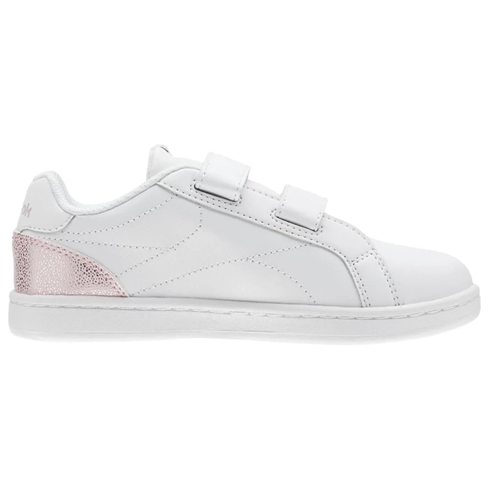 Reebok ROYAL COMP CLN 2V Kids' Sneakers White / Pink / Silver | PH564EJ