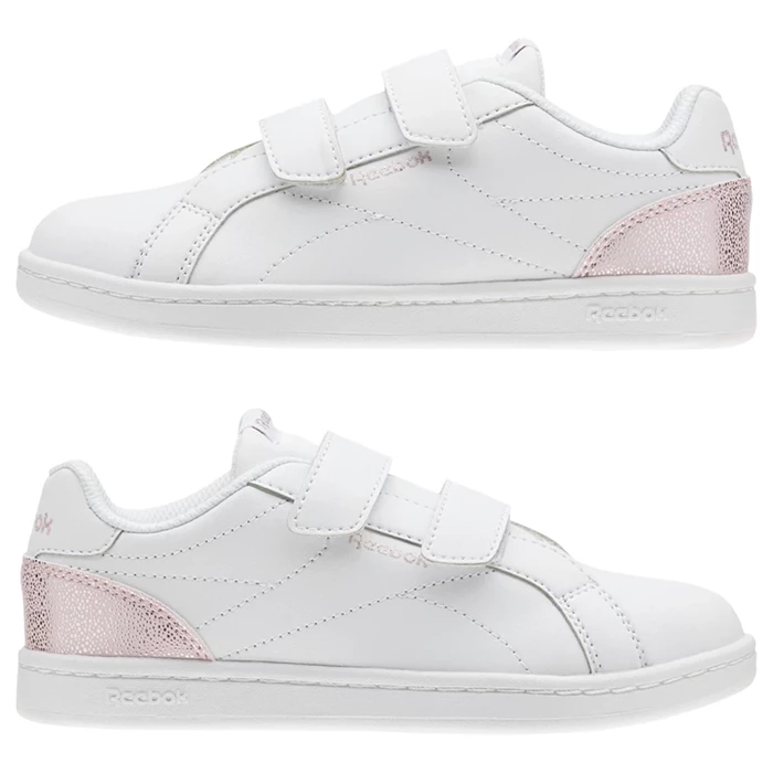 Reebok ROYAL COMP CLN 2V Kids' Sneakers White / Pink / Silver | PH564EJ