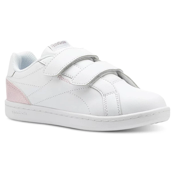 Reebok ROYAL COMP CLN 2V Kids\' Sneakers White / Pink / Silver | PH564EJ