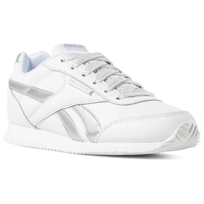 Reebok Royal Classic Jog 2 Kids\' Sneakers White / Silver | PH017KR