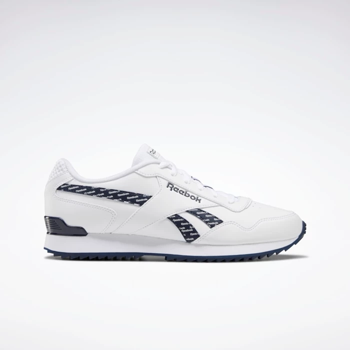 Reebok Royal Glide Ripple Clip Men\'s Classics White/Navy | PH906ES