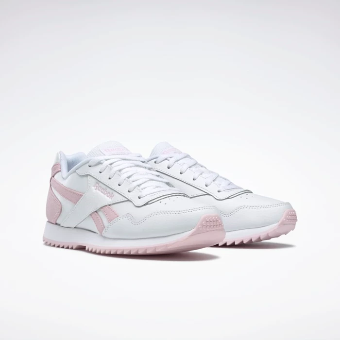 Reebok Royal Glide Ripple Women's Classics White/Pink/White | PH785AQ