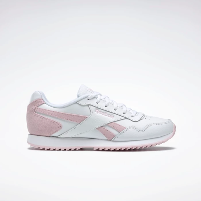 Reebok Royal Glide Ripple Women\'s Classics White/Pink/White | PH785AQ