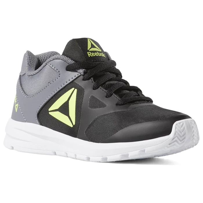 Reebok Rush Runner Kids\' Running Shoes Black / Grey / Green / Grey | PH732NT