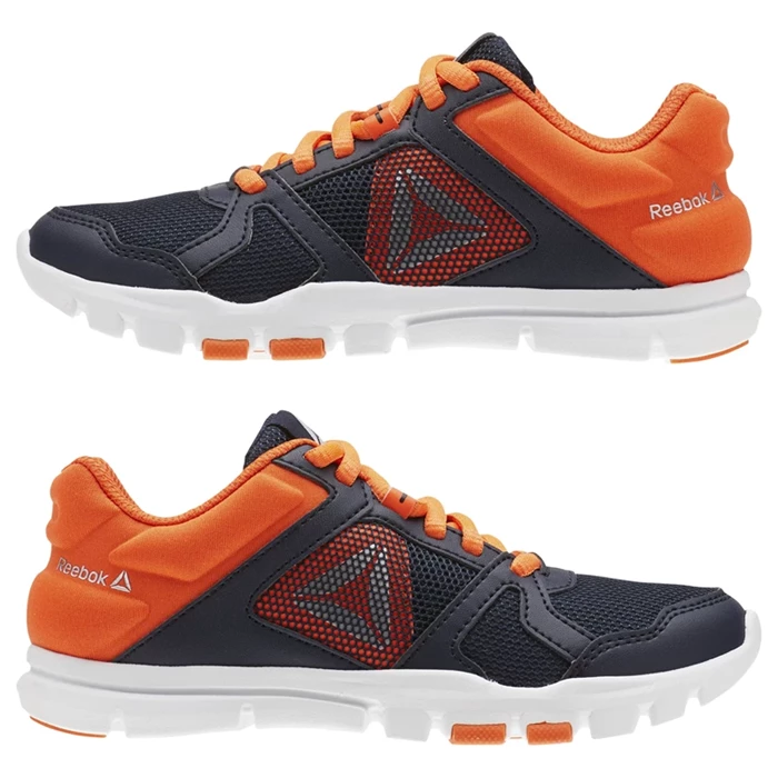 Reebok YourFlex Train 10 Kids' Training Shoes Navy / Orange / White / Silver | PH295MG