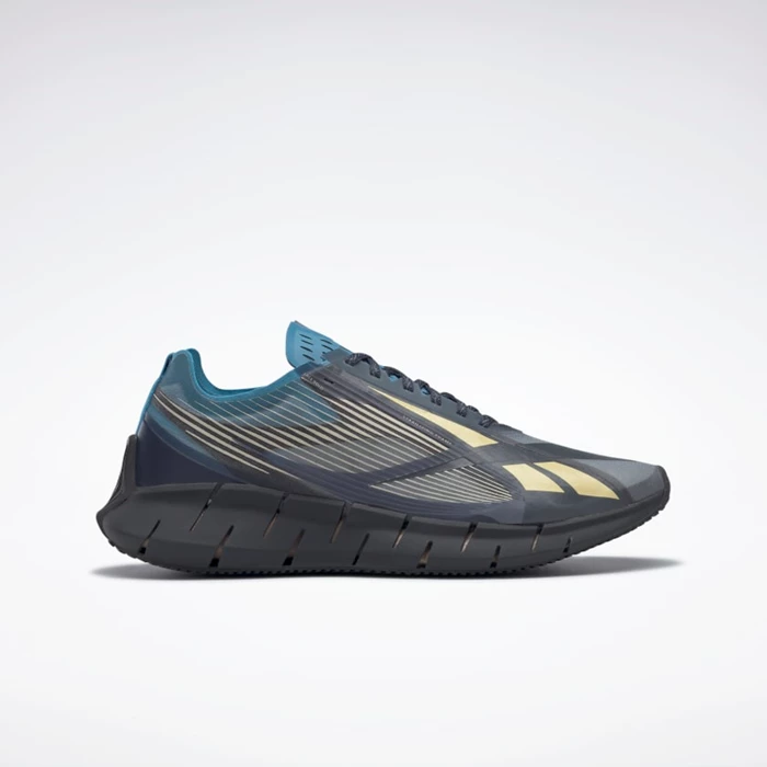 Reebok Zig 3D Storm Men\'s Running Shoes Grey/Grey/Blue | PH496KC