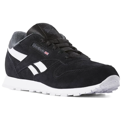 Reebok Classic Leather Kids' Classic Black / Grey | PH647AR