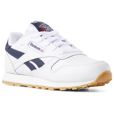 Reebok Classic Leather Kids' Sneakers White / Navy | PH984AL