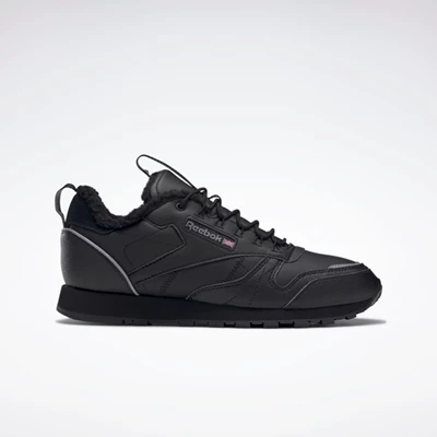 Reebok Classic Leather Men's Classics Black/Black/Orange | PH719BZ