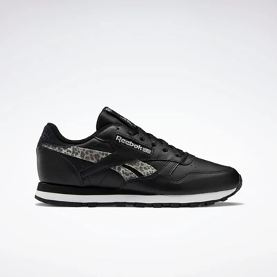 Reebok Classic Leather Women's Classics Black/White/Silver Metal | PH406GB