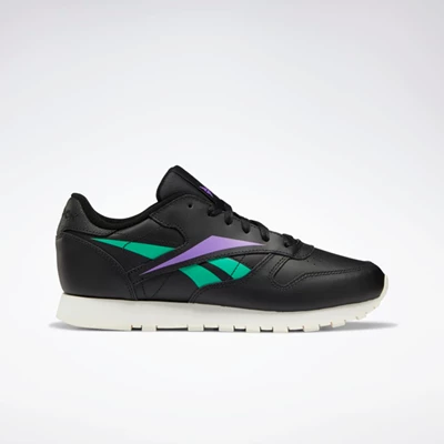 Reebok Classic Leather Women's Classics Black/Turquoise/Purple | PH471SK