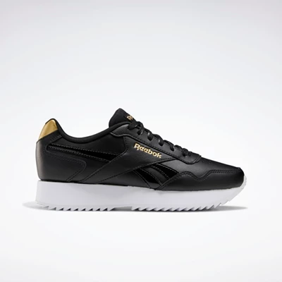 Reebok Royal Glide Ripple Double Women's Classics Black/Gold Metal/Black | PH479UM