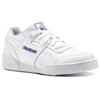 Reebok Workout Plus Kids' Sneakers White / Grey / Royal | PH891TX