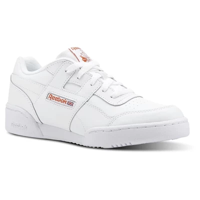 Reebok Workout Plus Kids' Sneakers White / Orange | PH931GW